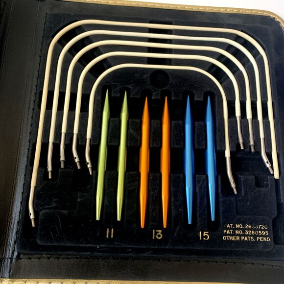 Vtg  Boye / Denise  Needle Master Set  Vinyl Atomic Pattern Snap Case - COMPLETE - Picture 3 of 5